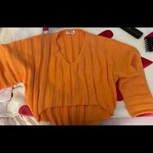 tiger mist yellow cropped sweater